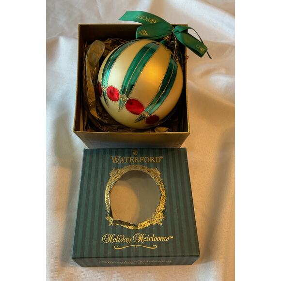 Waterford Crystal Holiday Heirlooms GRENVILLE Ball 4" Ornament Hand Blown - Picture 1 of 8